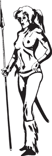 Sexy warrior girl decal 30
